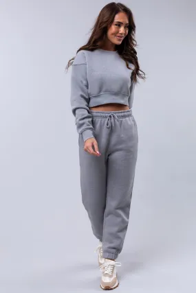 Heather Grey Fleece Drawstring Sweatpants