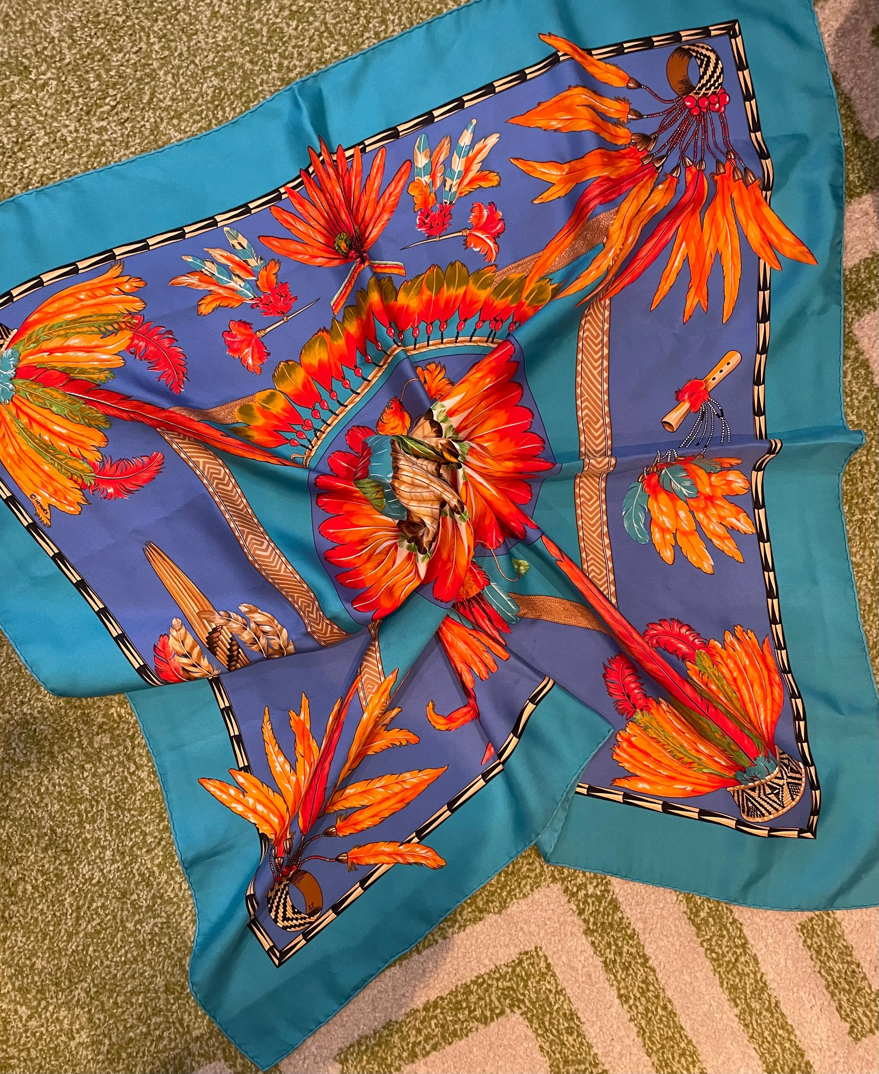 Hermes Scarf (Blue)