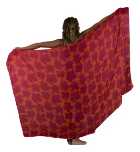 Hibscus Sarong | Red Sarong | Red Orange | Pareo