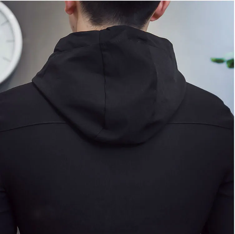 Hip Hop Hoodies High Neck Men Black Sweatshirts