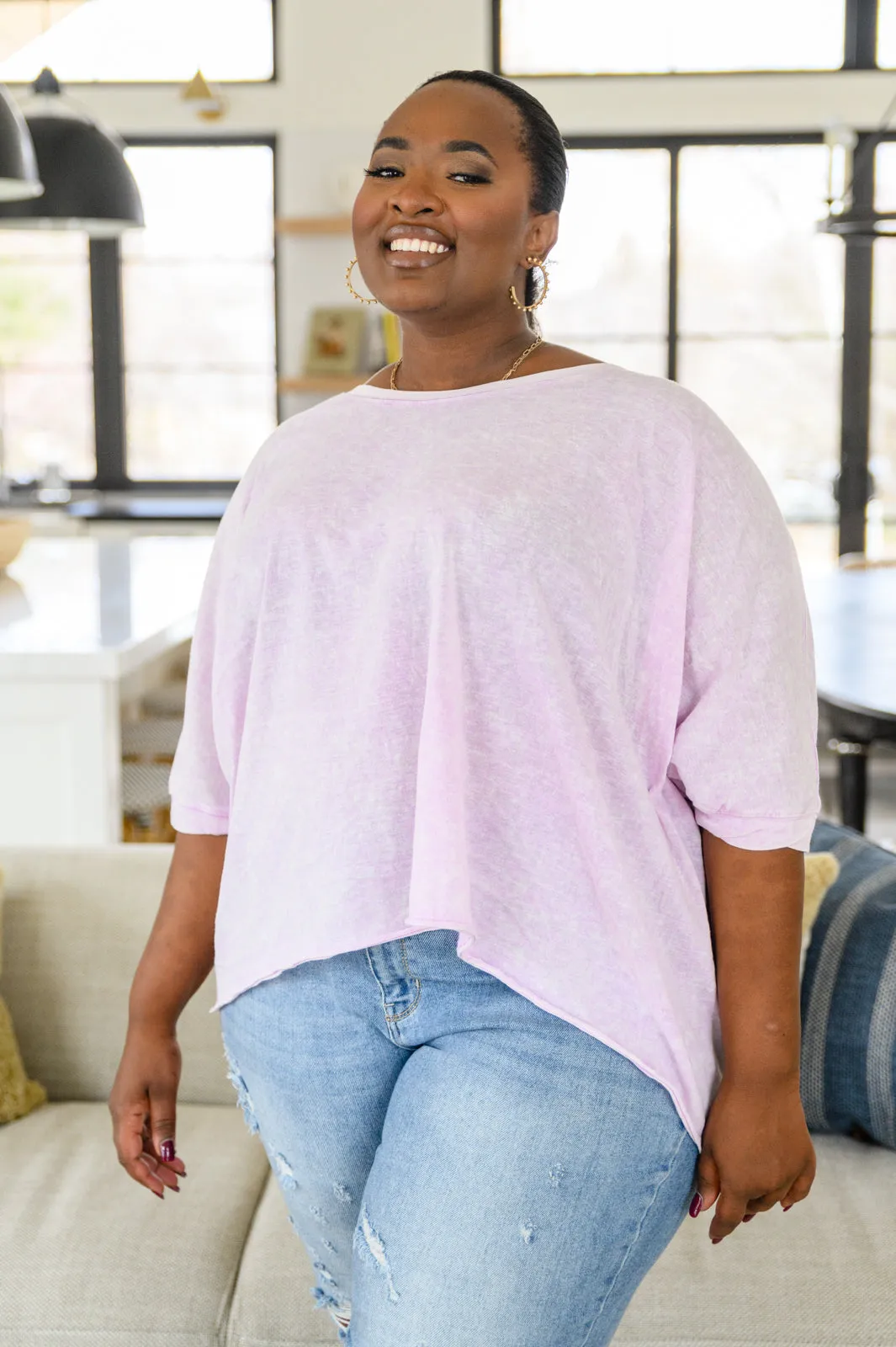 Hold Me Close Short Sleeve Top in Lavender