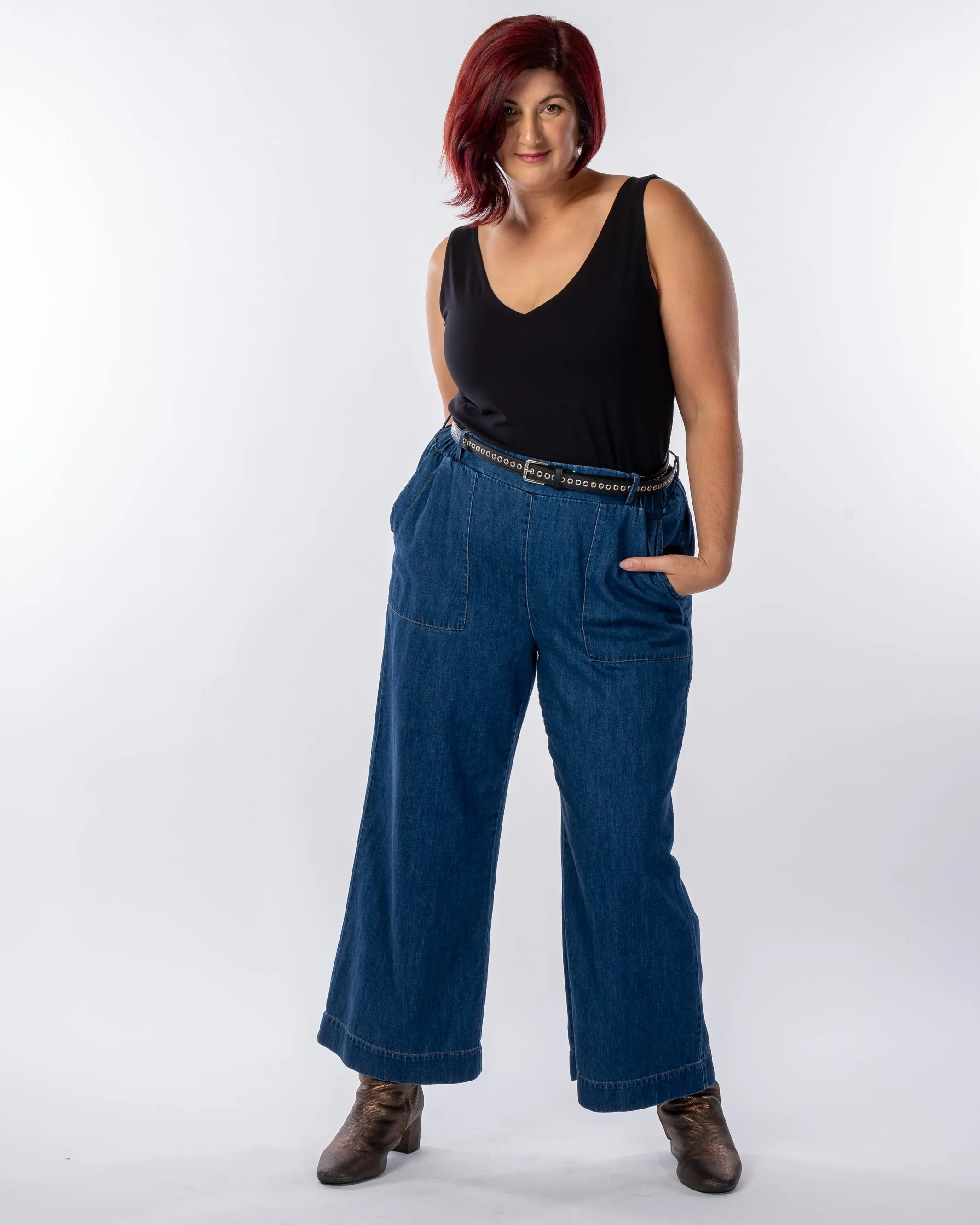 Hotel California Denim Wide Leg Pant - Antique Wash - LAST ONE S(14/16)