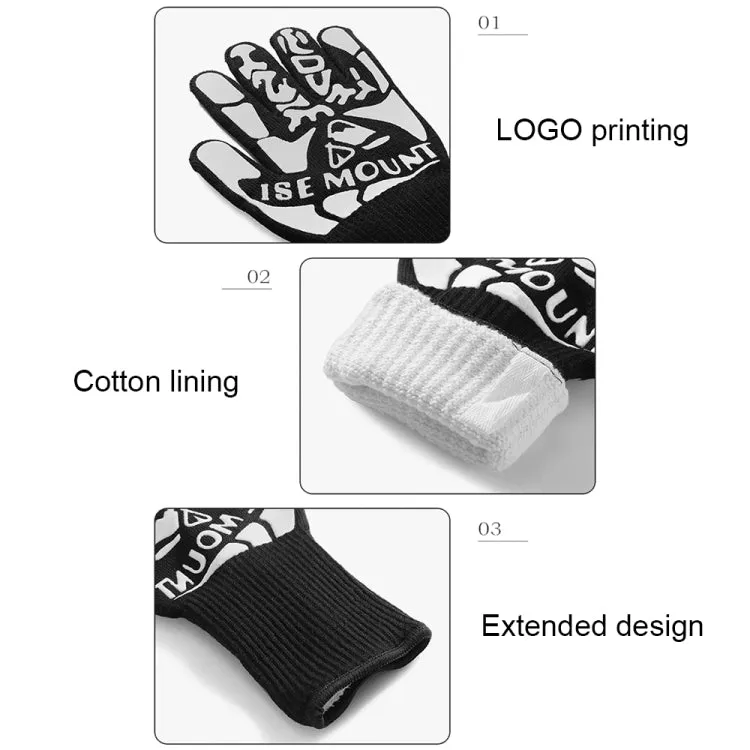 ISE MOUNT Outdoor Camping Heat Insulation Anti-scald Gloves BBQ Thicken Non-slip Gloves(1pair)