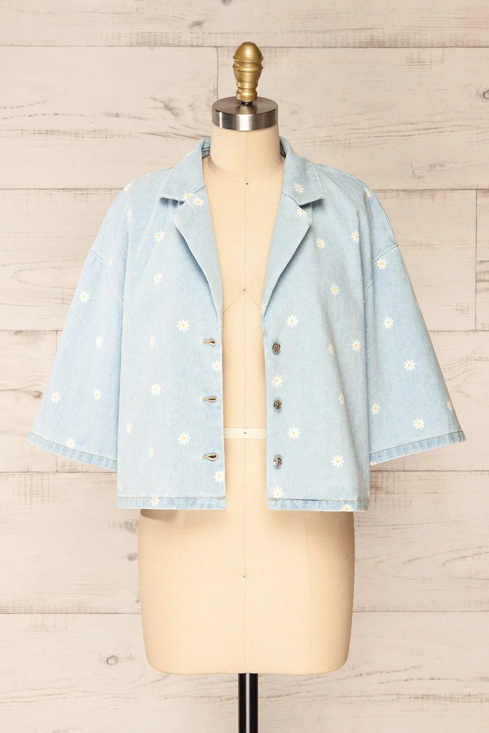 Kenzi | Short Sleeve Daisy Denim Jacket