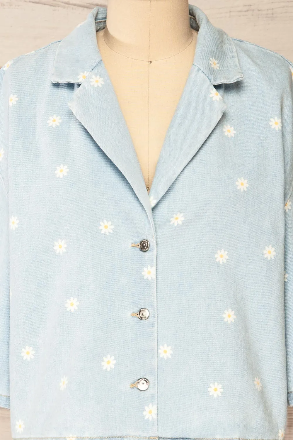 Kenzi | Short Sleeve Daisy Denim Jacket