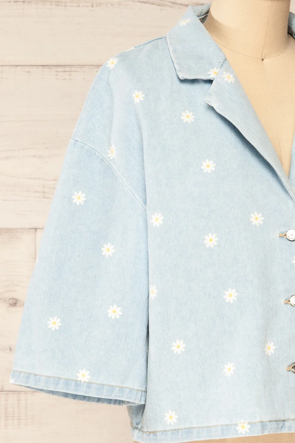 Kenzi | Short Sleeve Daisy Denim Jacket