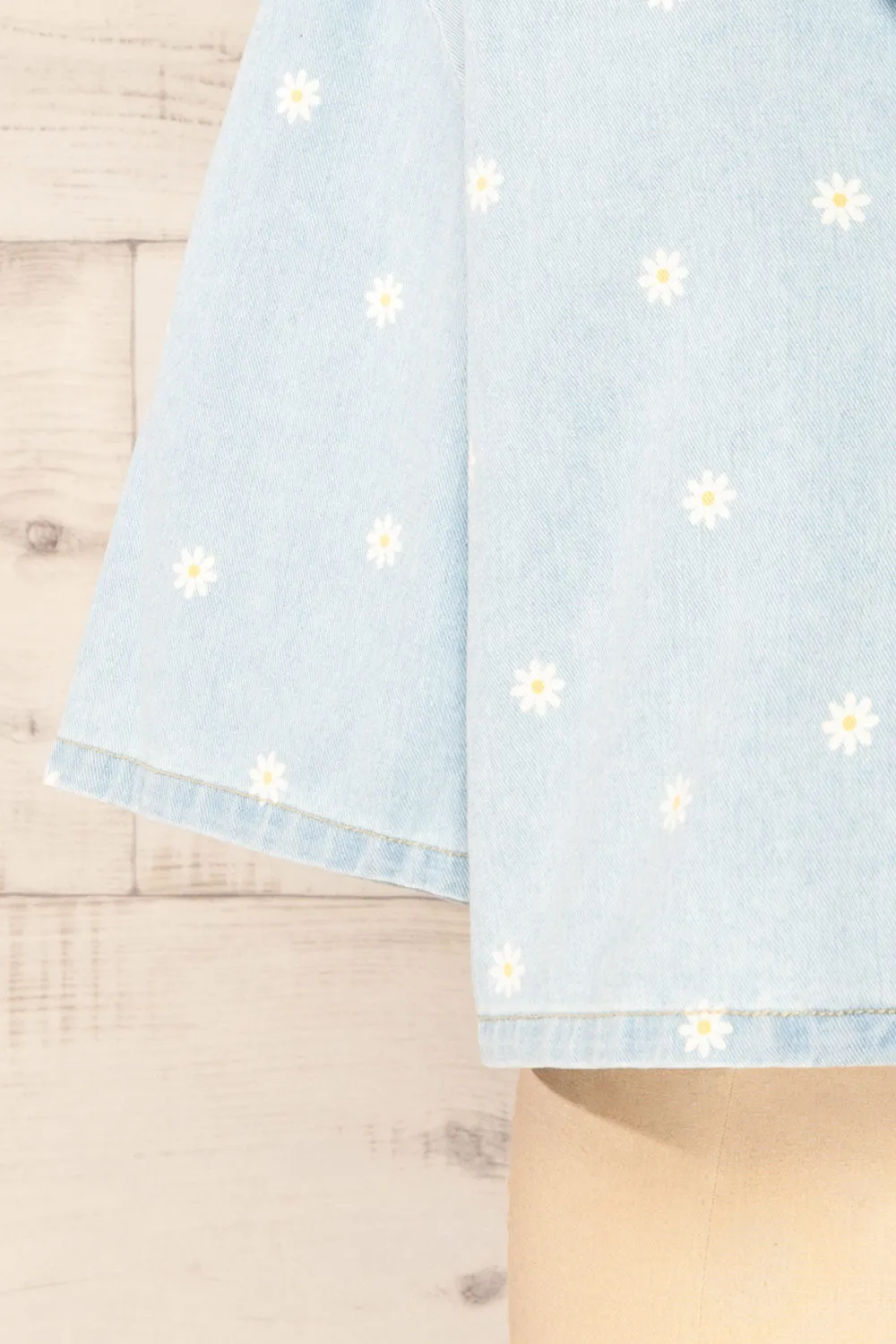 Kenzi | Short Sleeve Daisy Denim Jacket