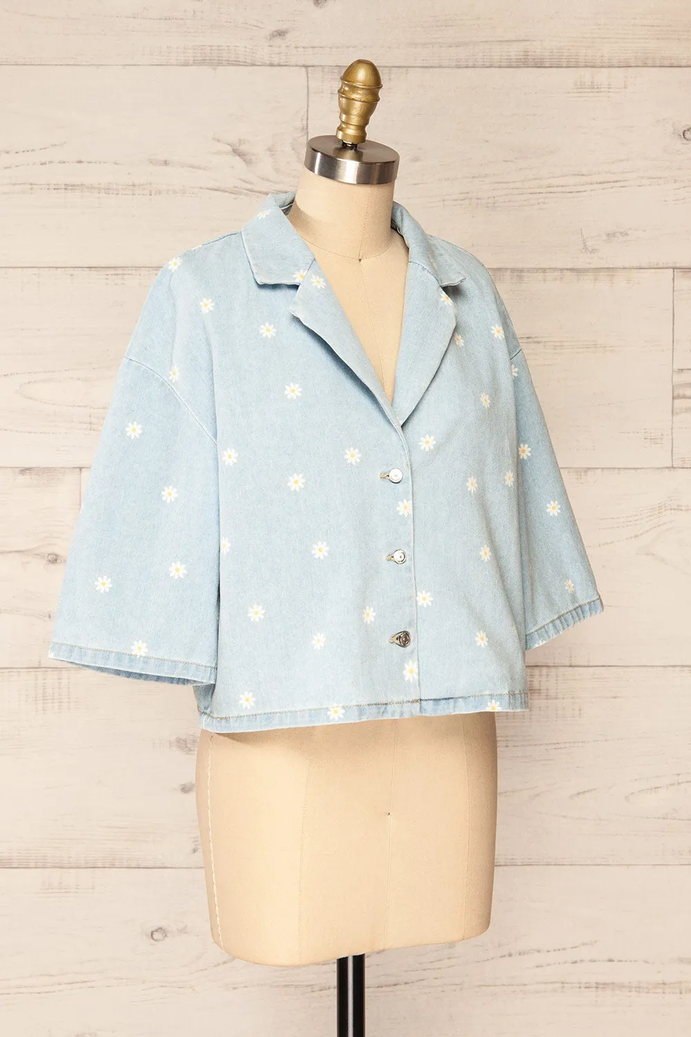 Kenzi | Short Sleeve Daisy Denim Jacket