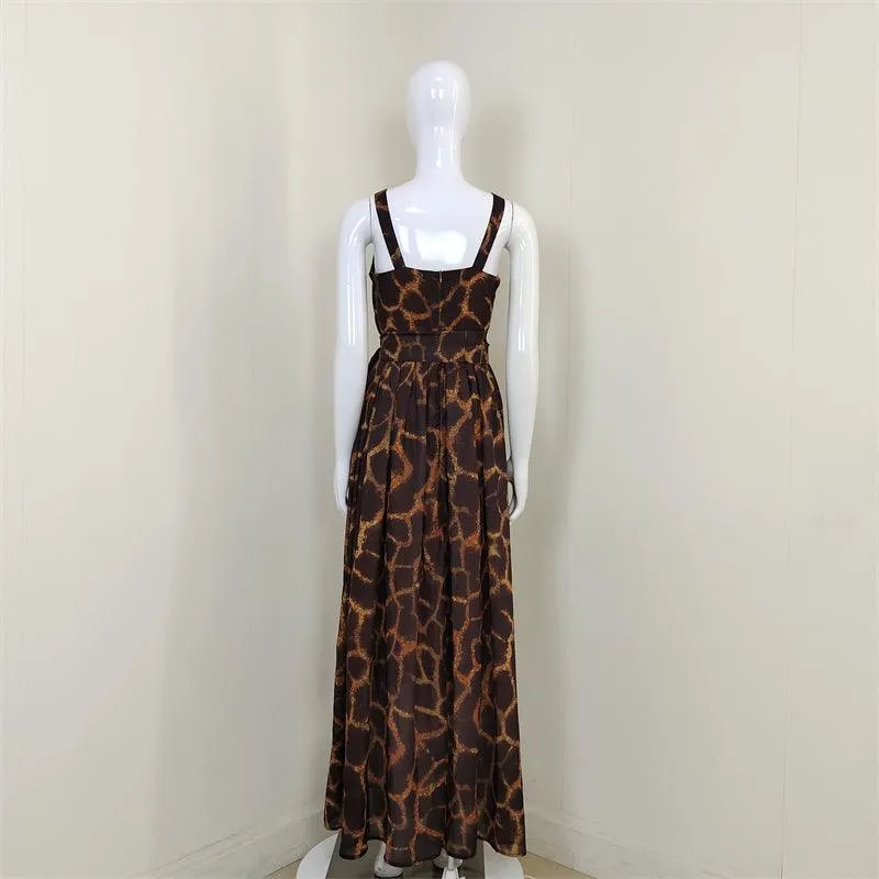 KittenAlarm - Ella Allover Print Sleeveless Maxi Dress