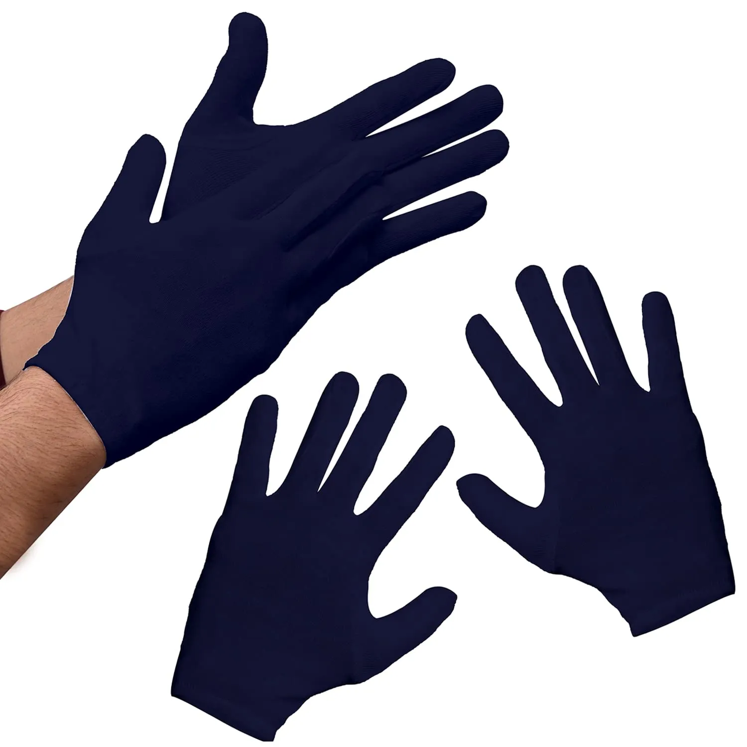 Kuber Industries Gloves | Cotton Summer Gloves | Protection From Sun Burns | Dust | Pollution | Gloves For Women | Gloves For Men | 2 Pair | Pack of 2 | Blue