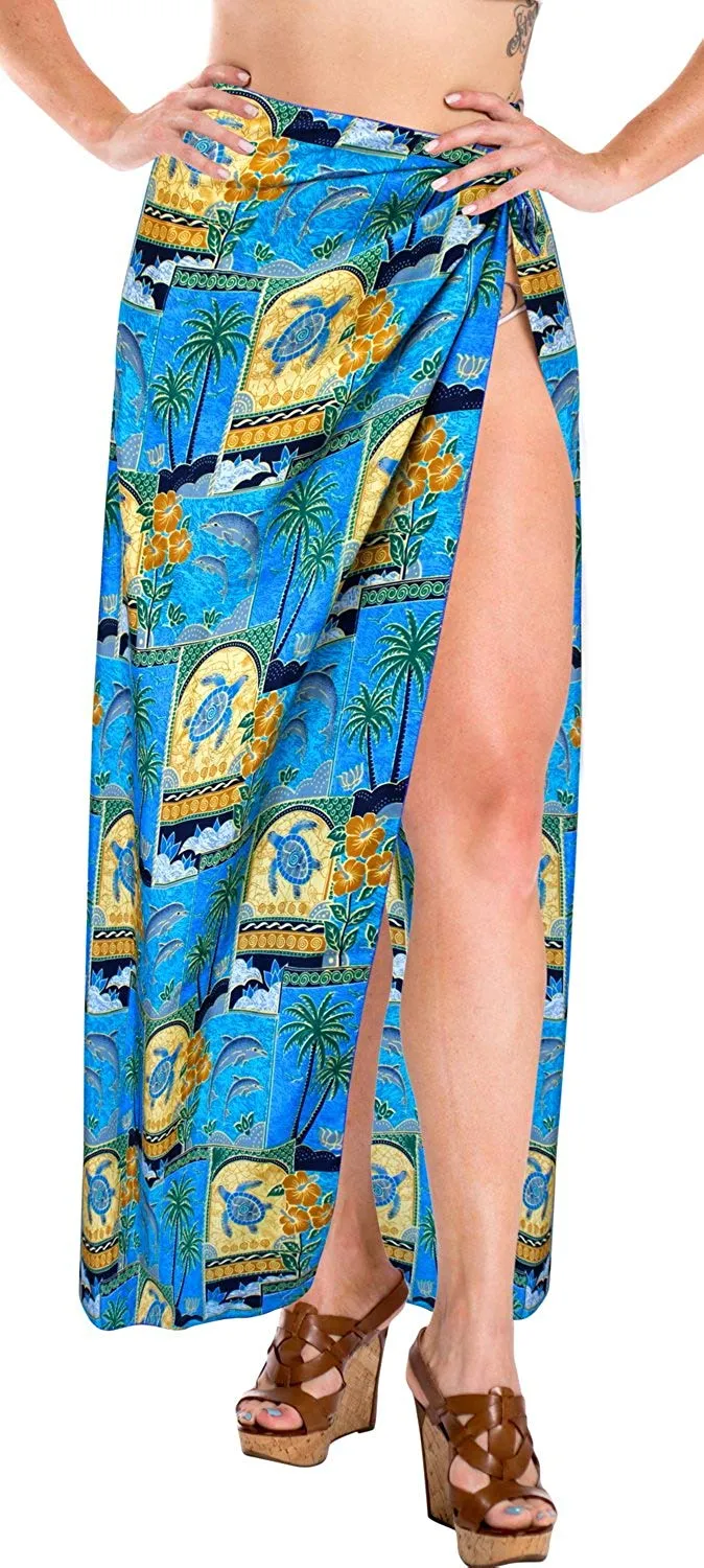 LA LEELA Beach Bikini Cover up Wrap Maxi Women Bathing Suit Sarong 19 ONE Size