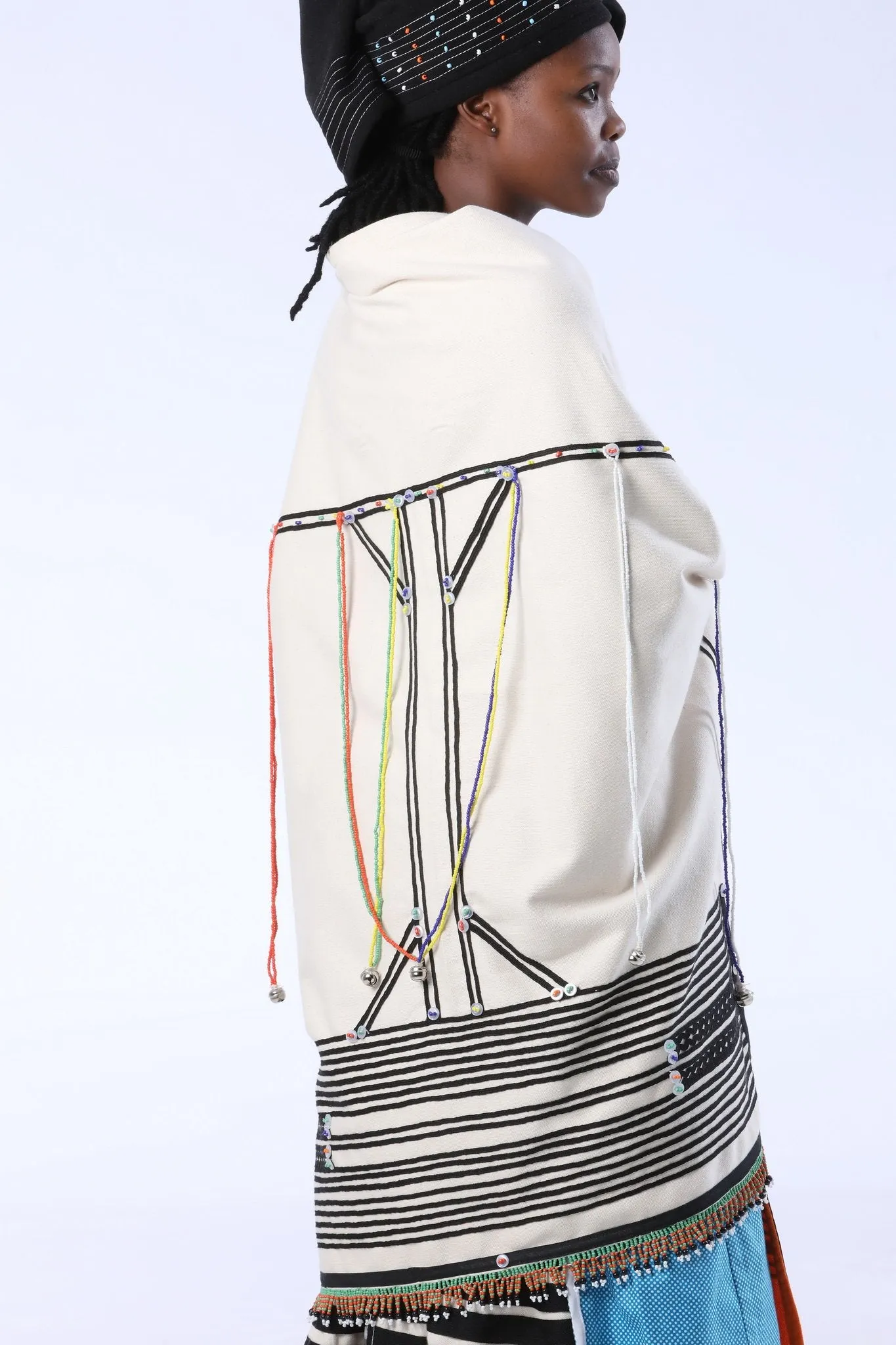 Large Xhosa Umbhaco Shawl Blanket with Bells