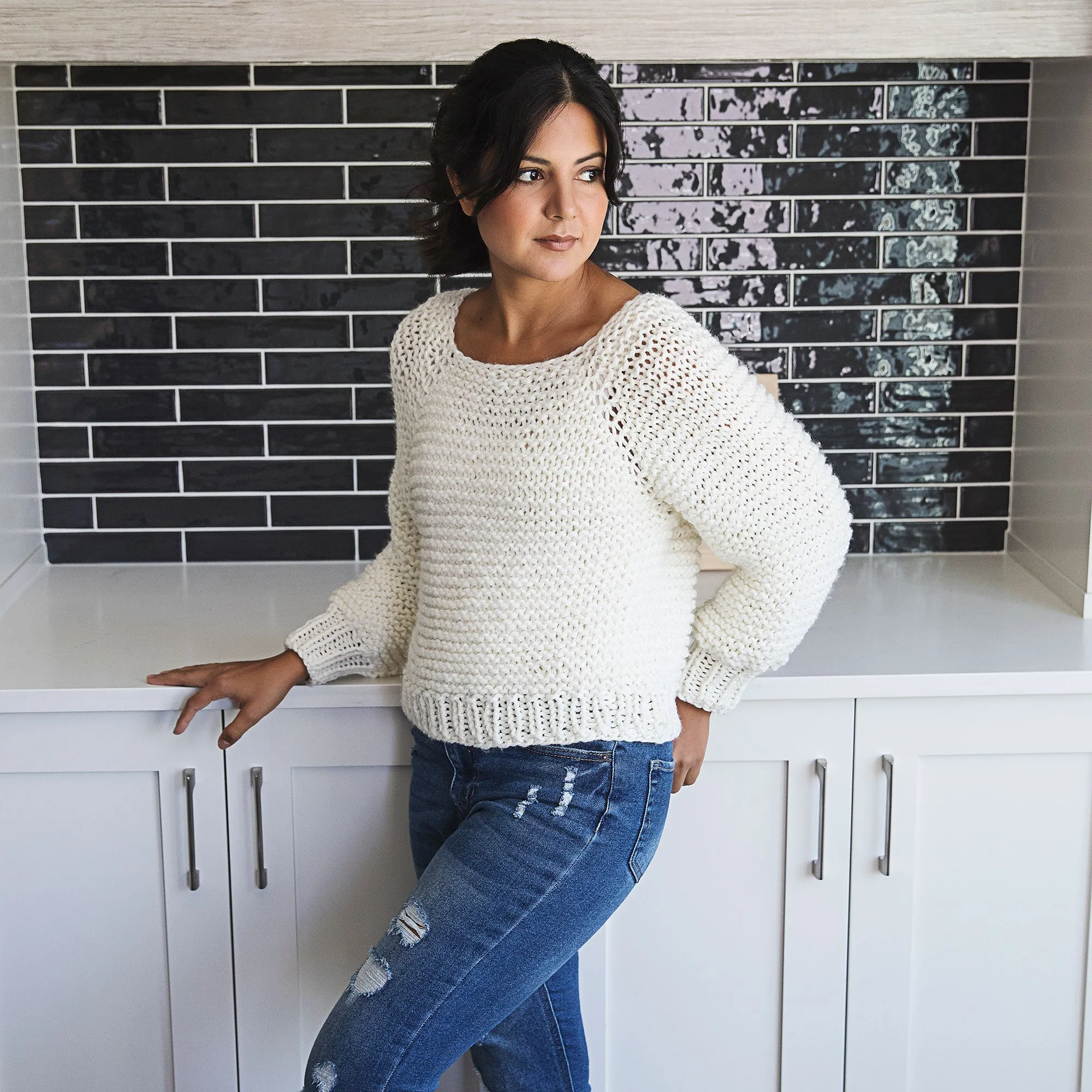 Lazy Day Pullover Chunky Sweater Knitting Pattern