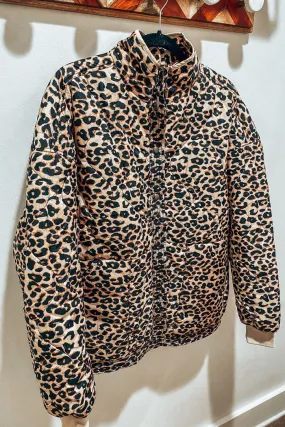 Leona Leopard Quilted Puffer Jacket