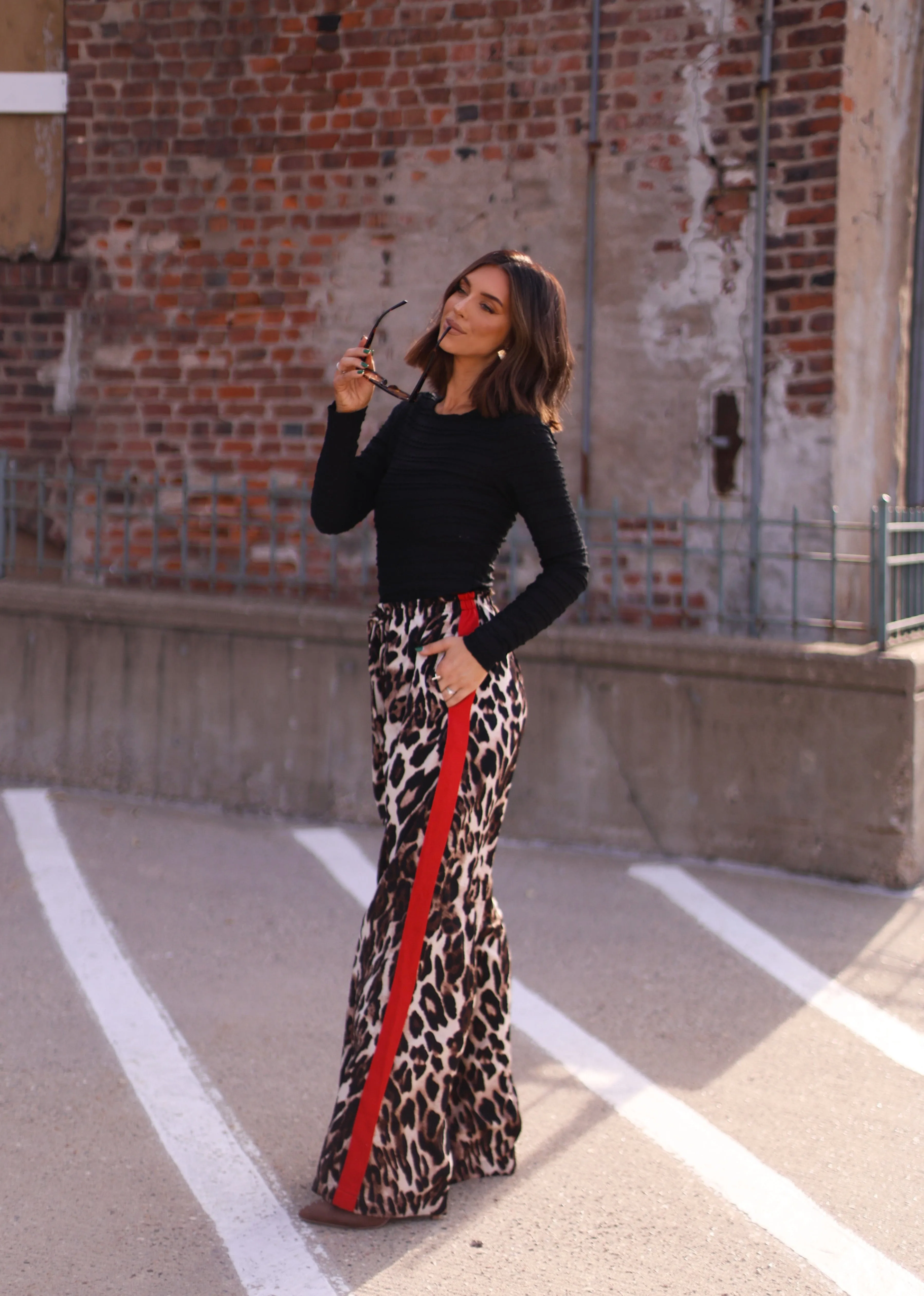 Leopard Drawstring Pants