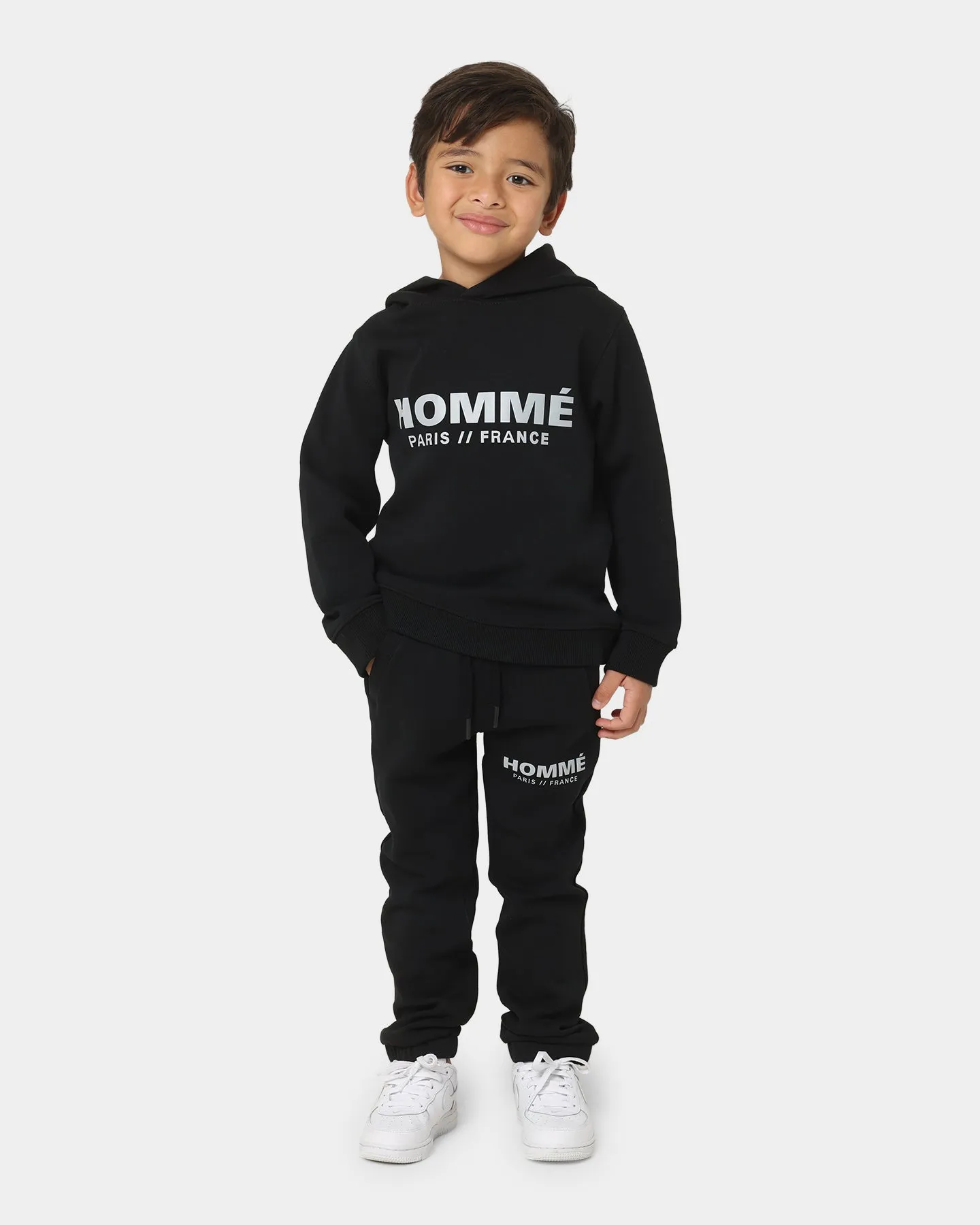 Lil Homme Kids' Motion Hoodie Set Black