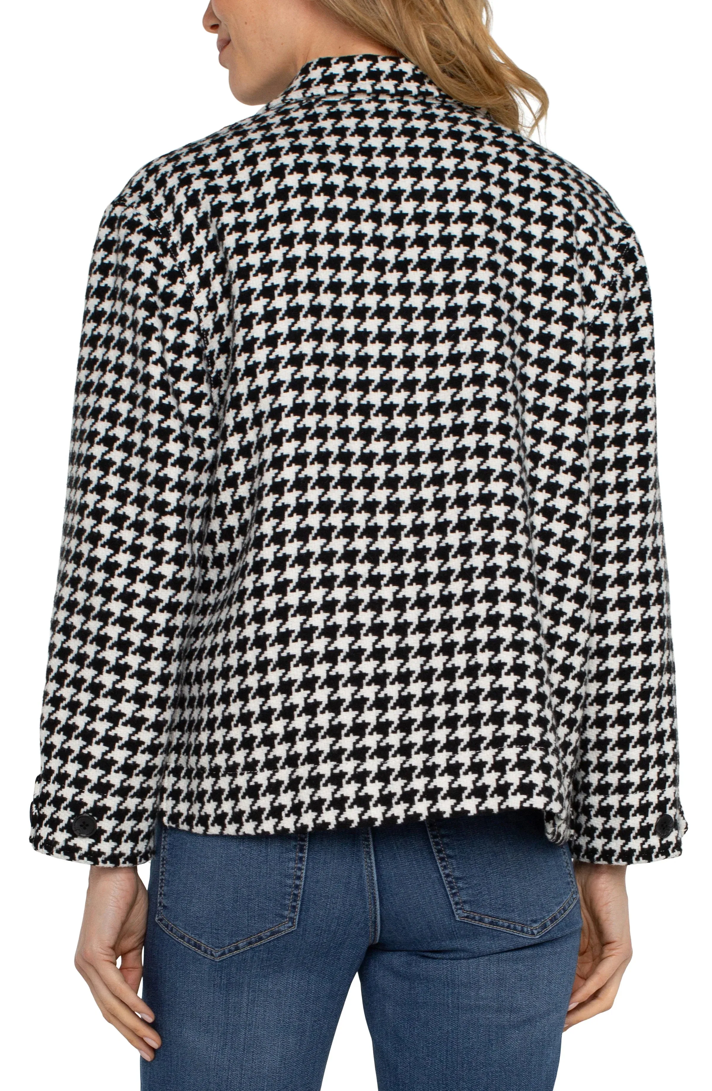 Liverpool Cropped Shacket Black/White Houndstooth