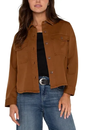 Liverpool Cropped Shirt Jacket (Jasper Brown)