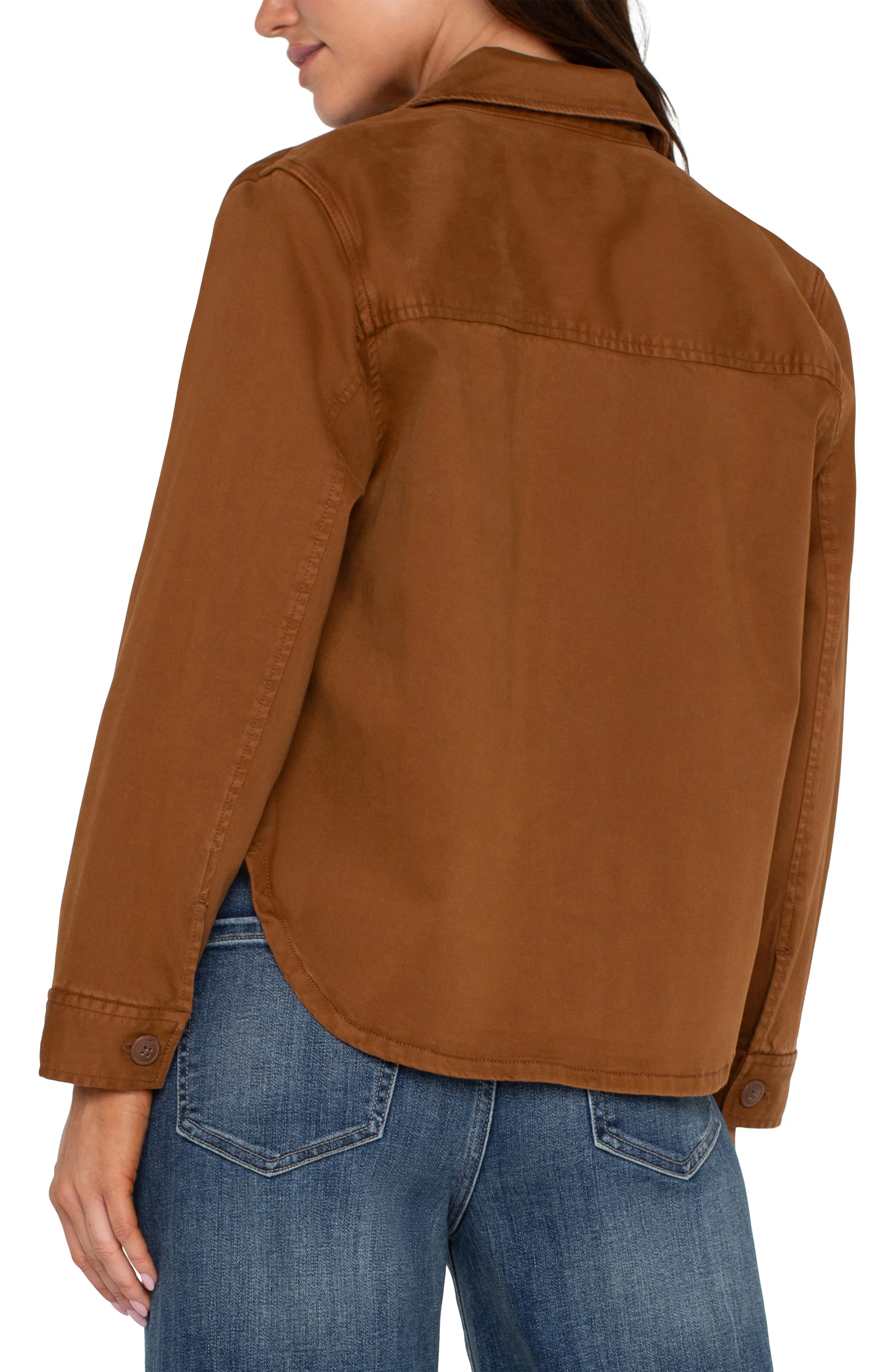 Liverpool Cropped Shirt Jacket (Jasper Brown)