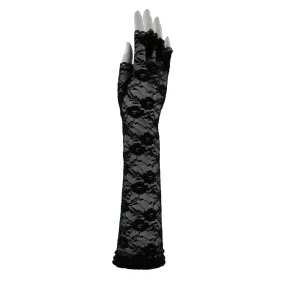 Long Lace Fingerless Gloves