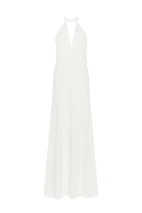 Lovely white halterneck satin maxi dress, Xo Xo