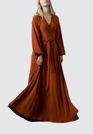 Maxi Wrap Dress | Rust