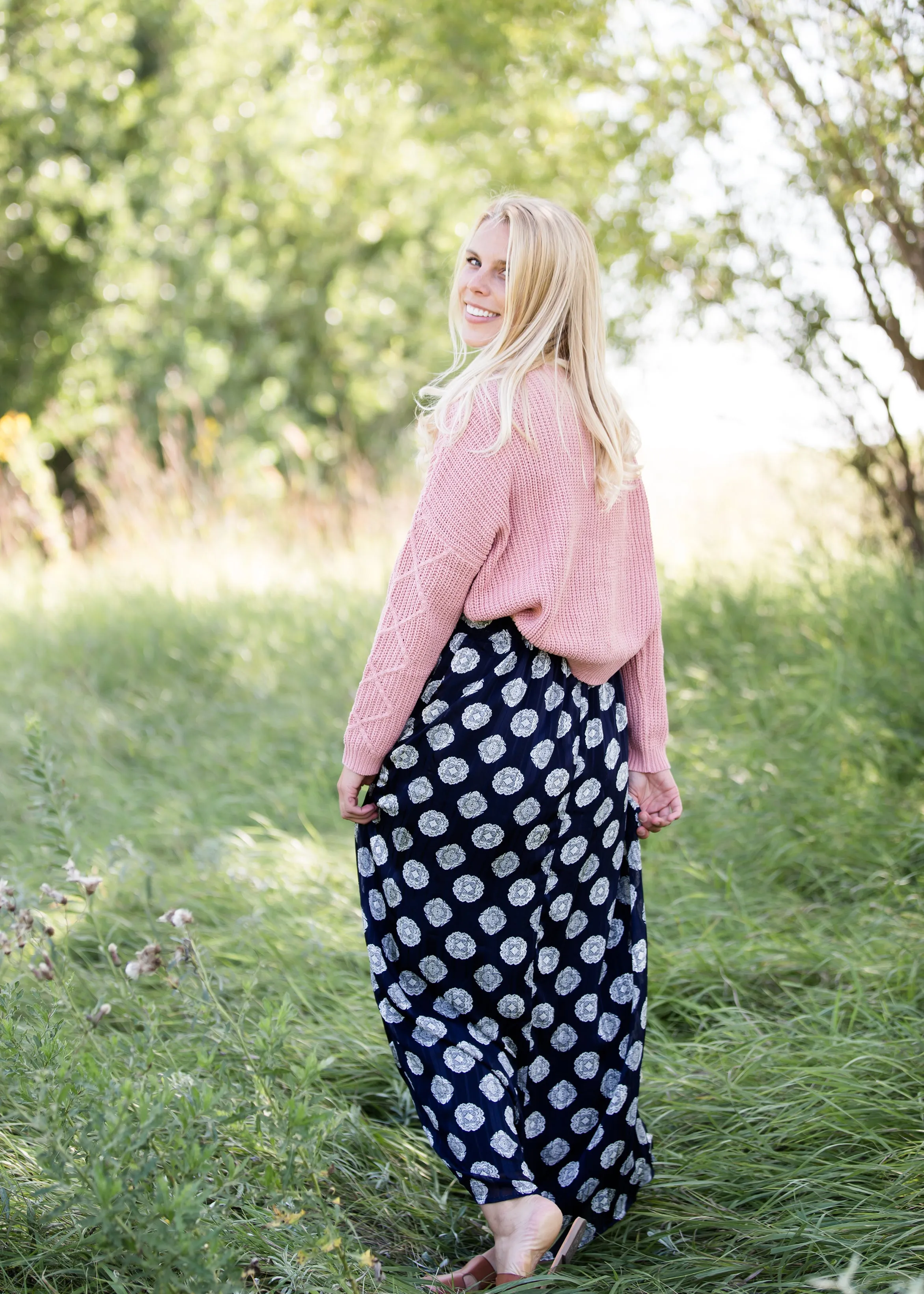 Medallion Print Maxi Skirt