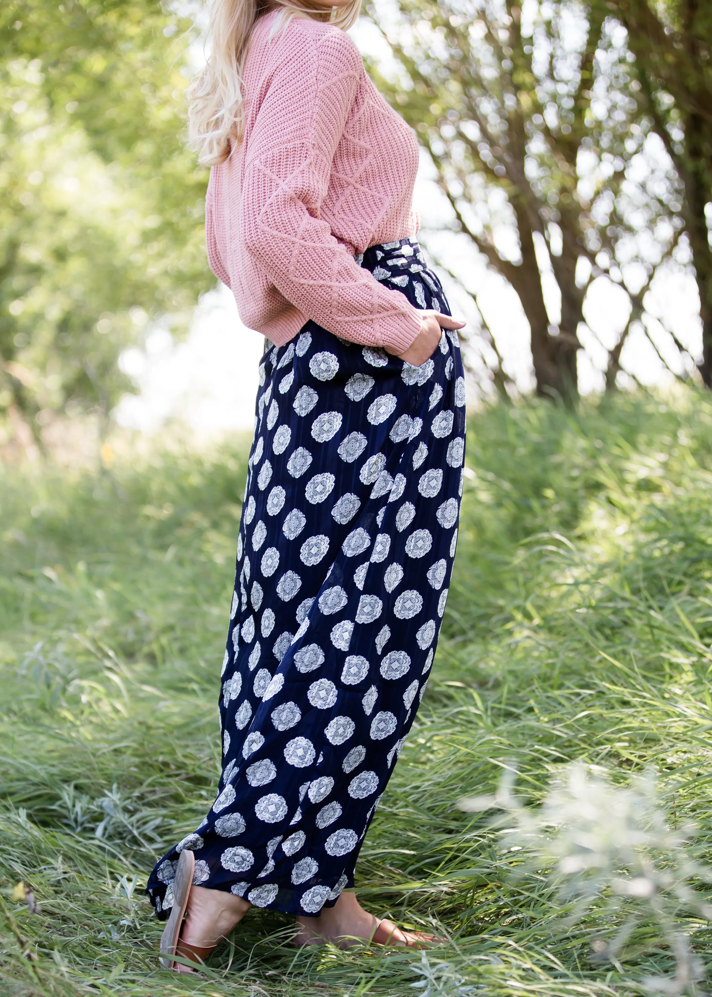 Medallion Print Maxi Skirt