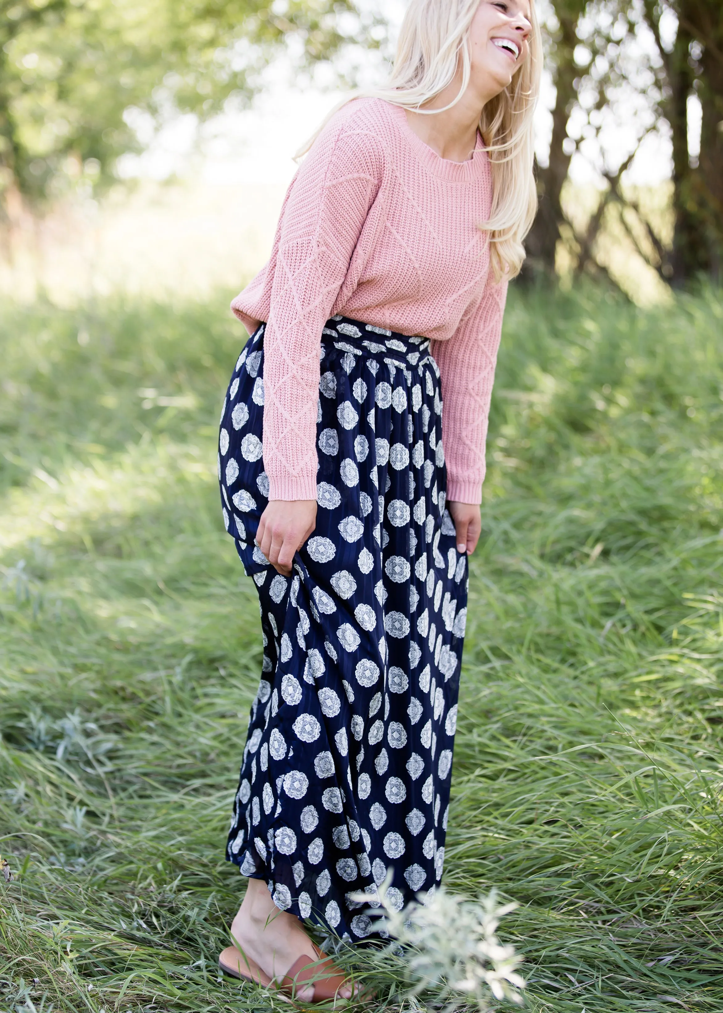 Medallion Print Maxi Skirt