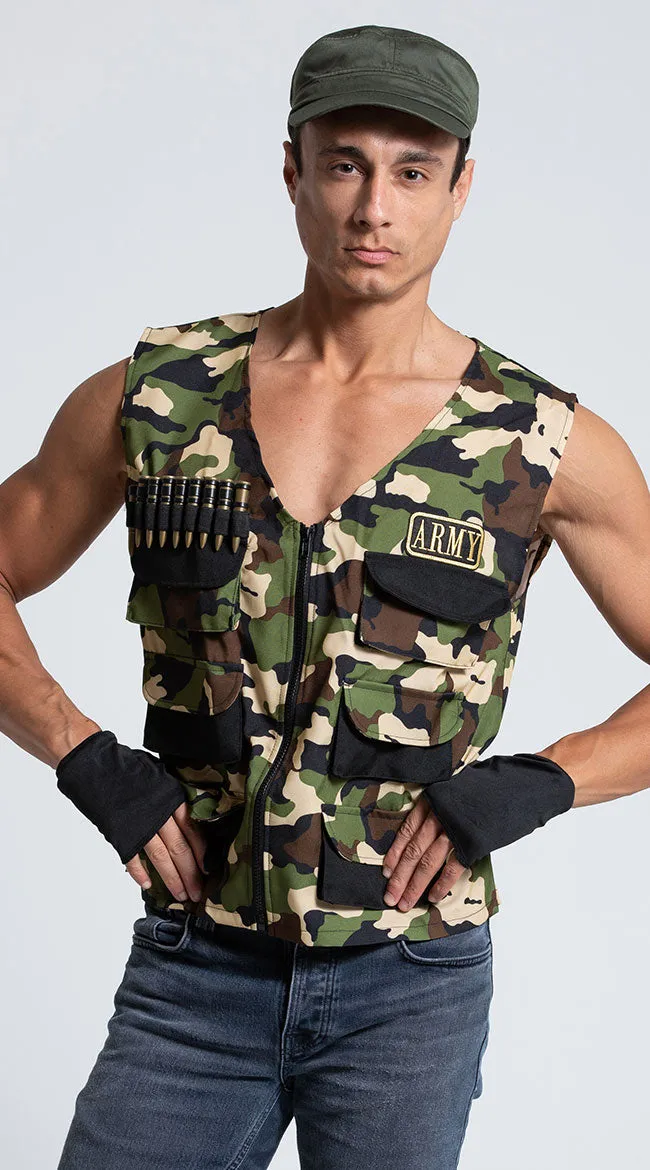 Men's Friendly Fire Army Costume