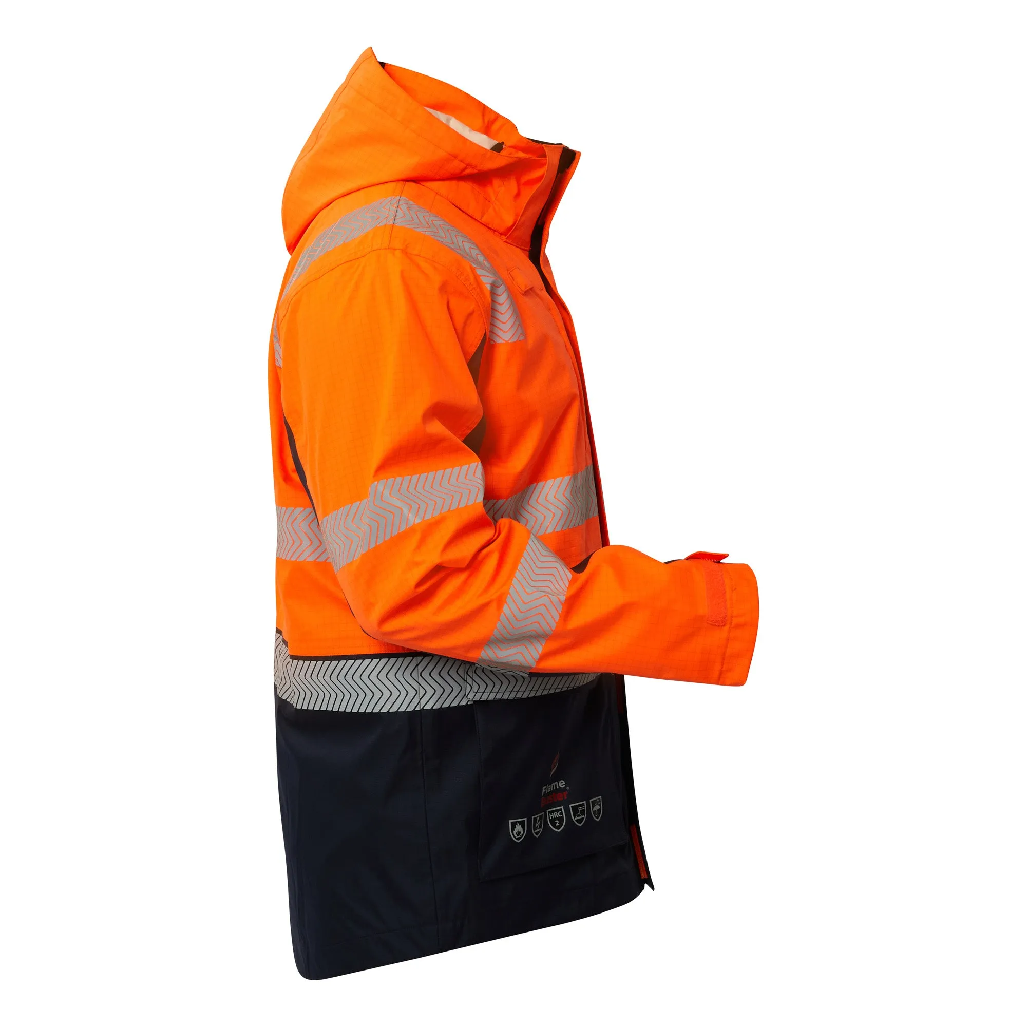 Mens Hi Vis HRC 2 Inherent 3 in 1 Wet Weather Jacket with Reflective Tape (NC-FJV032)