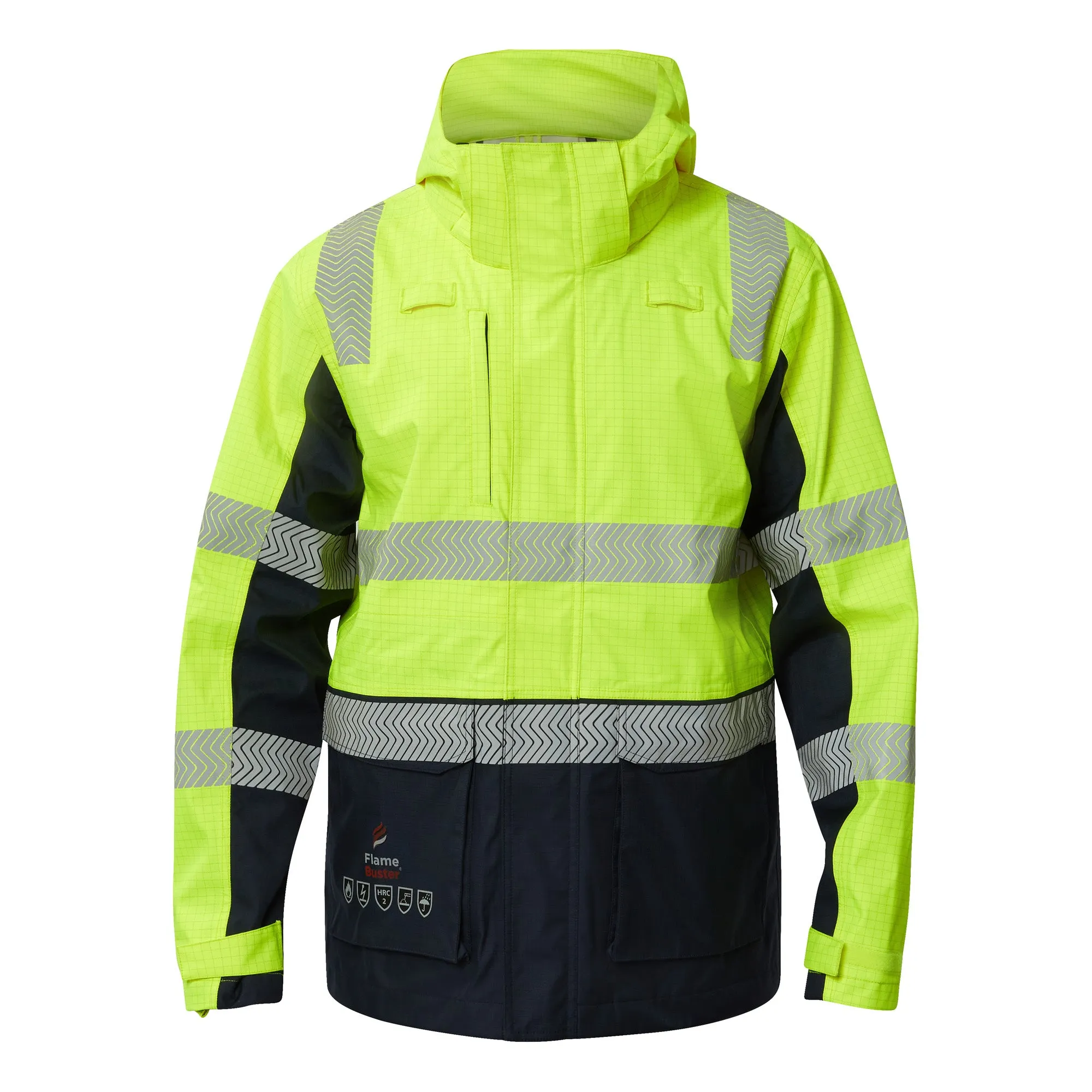 Mens Hi Vis HRC 2 Inherent 3 in 1 Wet Weather Jacket with Reflective Tape (NC-FJV032)