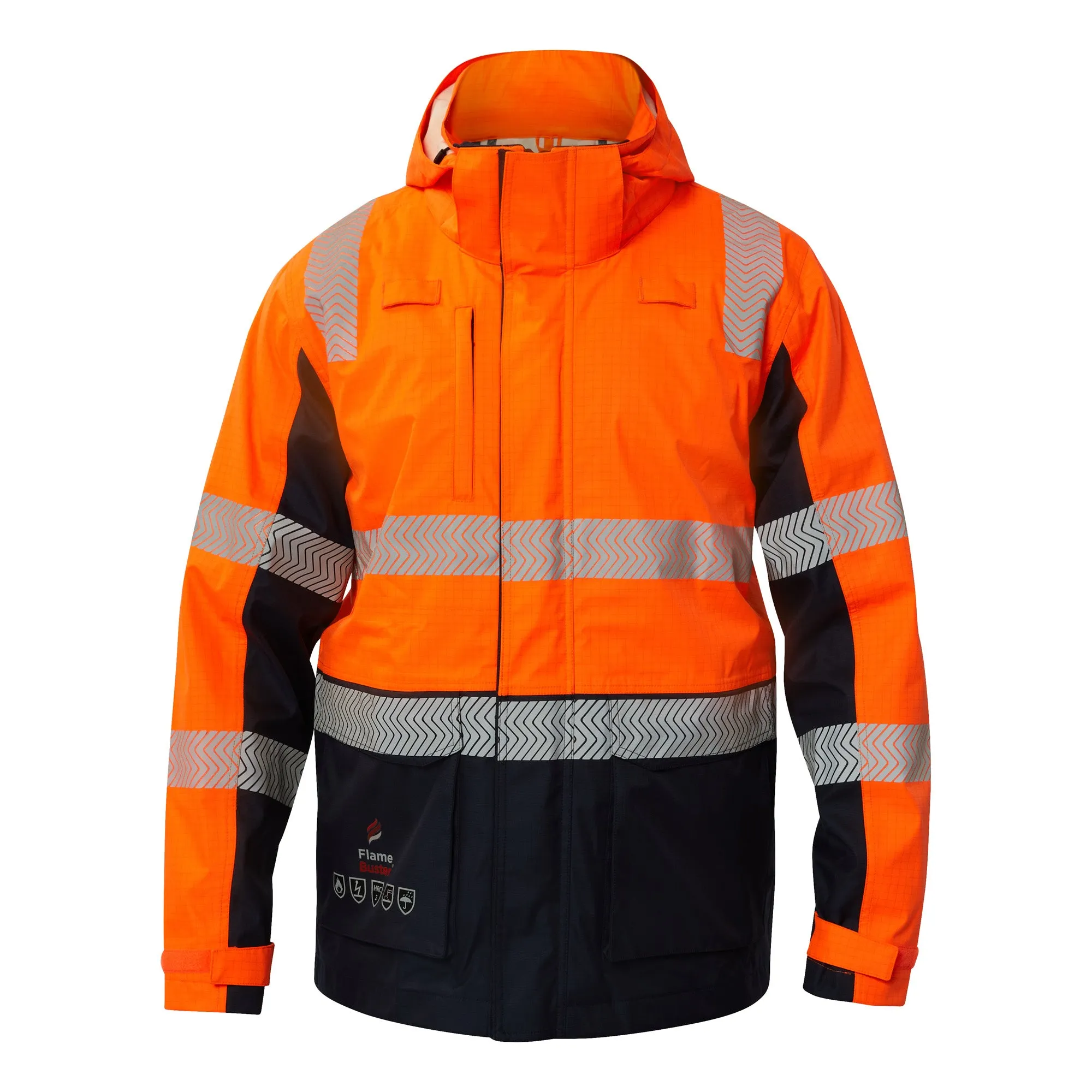 Mens Hi Vis HRC 2 Inherent 3 in 1 Wet Weather Jacket with Reflective Tape (NC-FJV032)