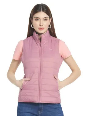 Mettle Women Pink Stand Collar Puffer Jacket