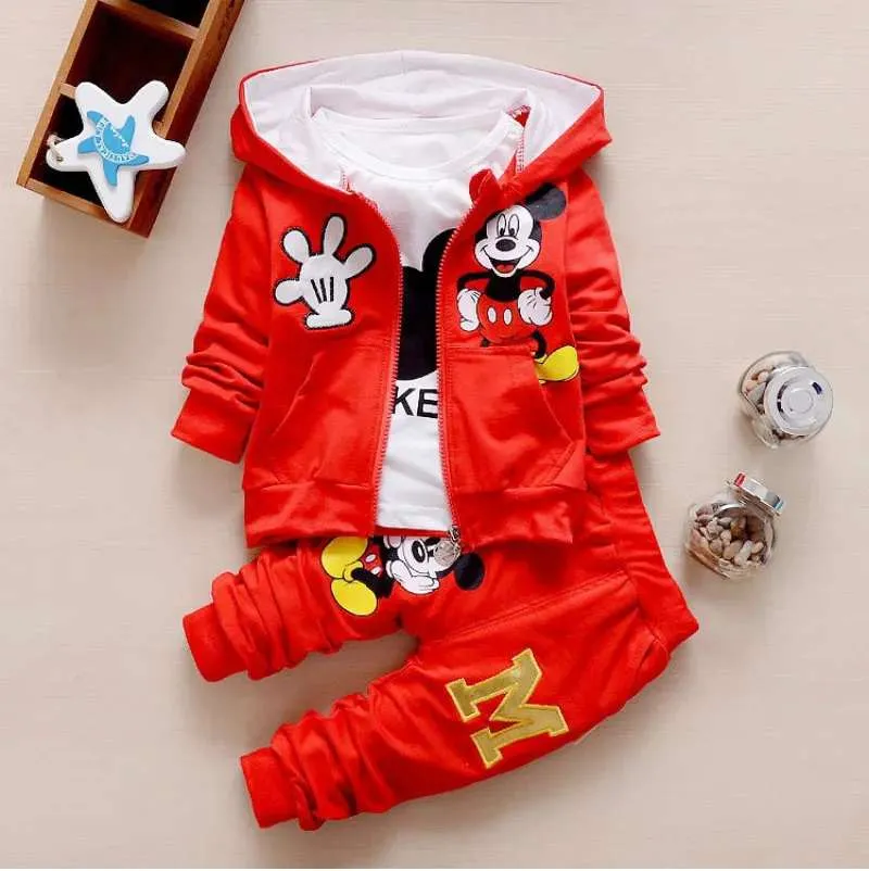 Mickey Mouse Zipper Hooded Track Suit For Kids