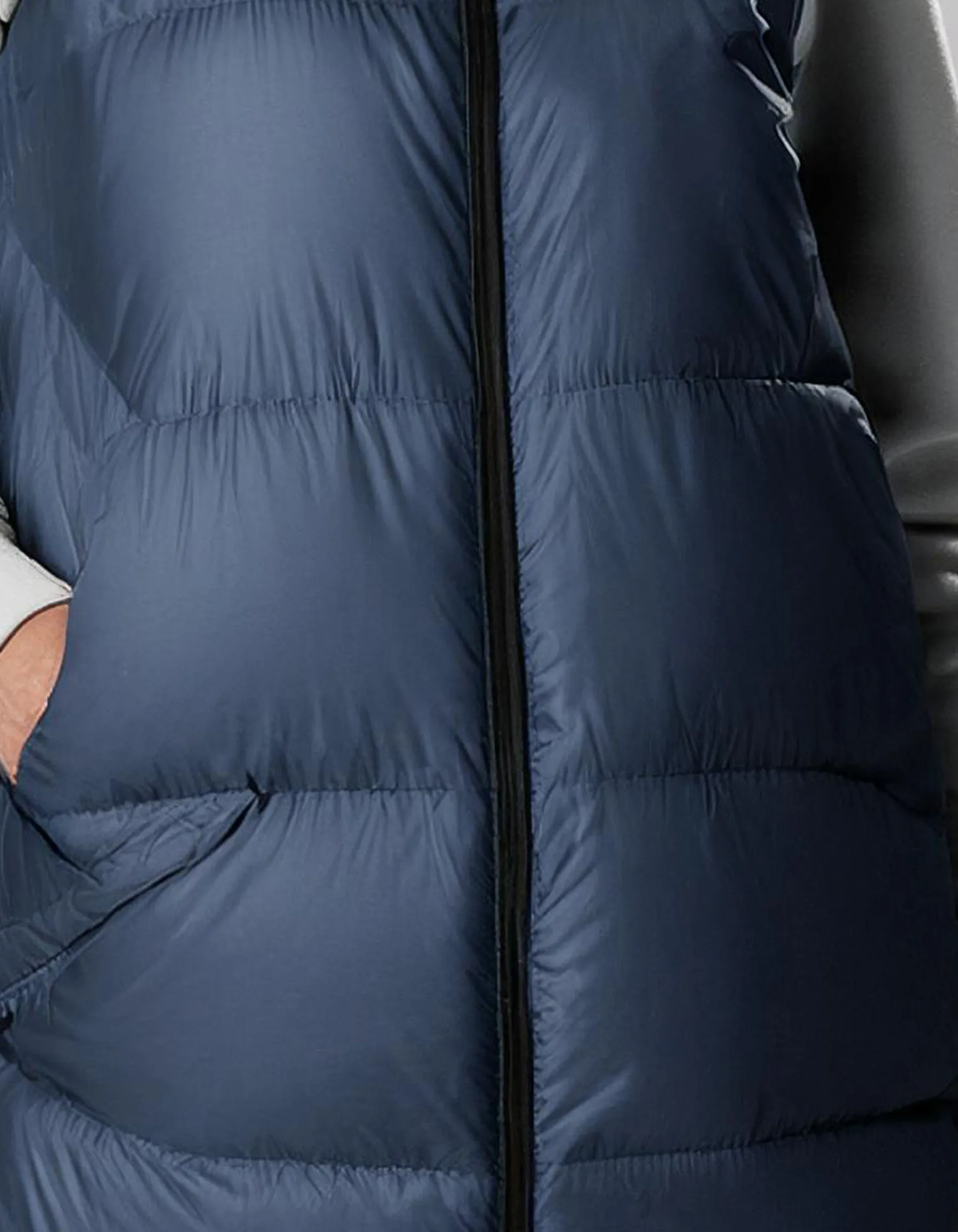 Midnight Blue Longline Puffer Jacket