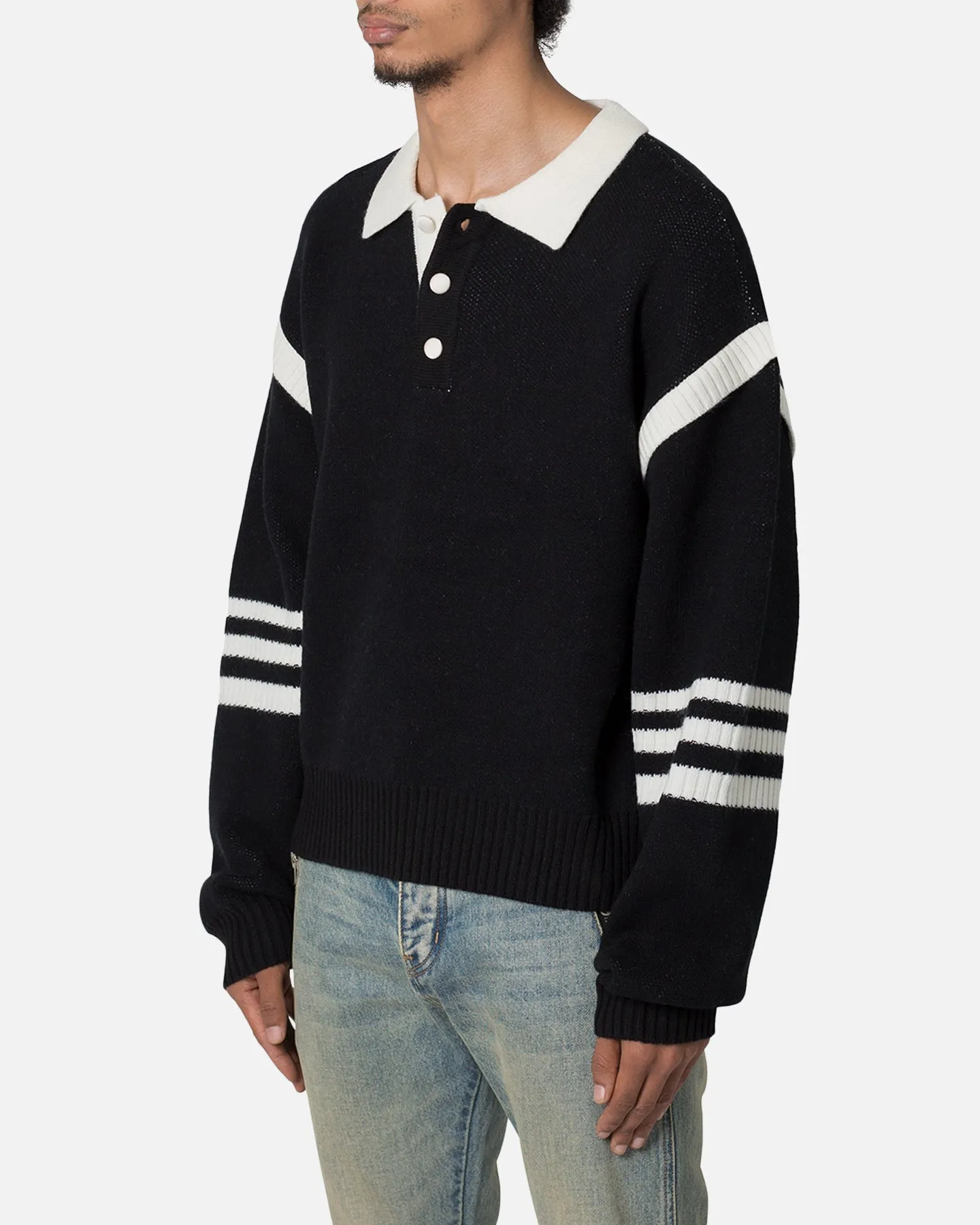 MNML Polo Knit Sweater Black/White