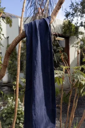 Navy Swim Linen Towel