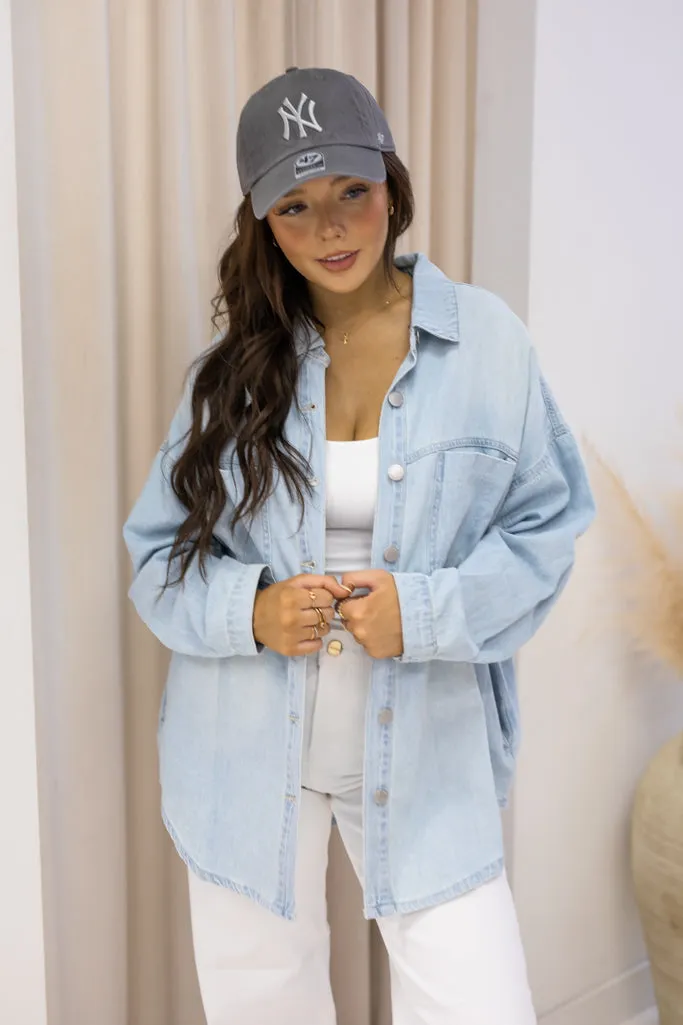 NEW STASSI DENIM SHACKET (LIGHT WASH)