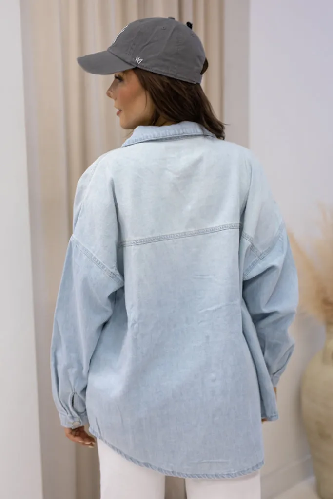 NEW STASSI DENIM SHACKET (LIGHT WASH)