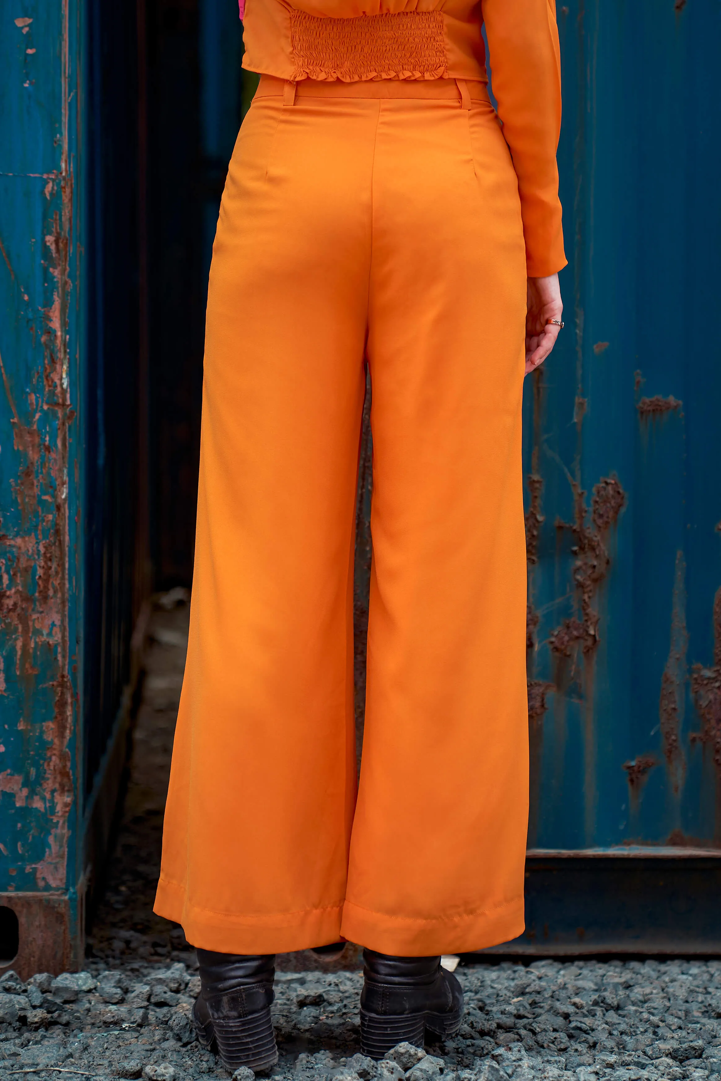 Orange Flared Bottom