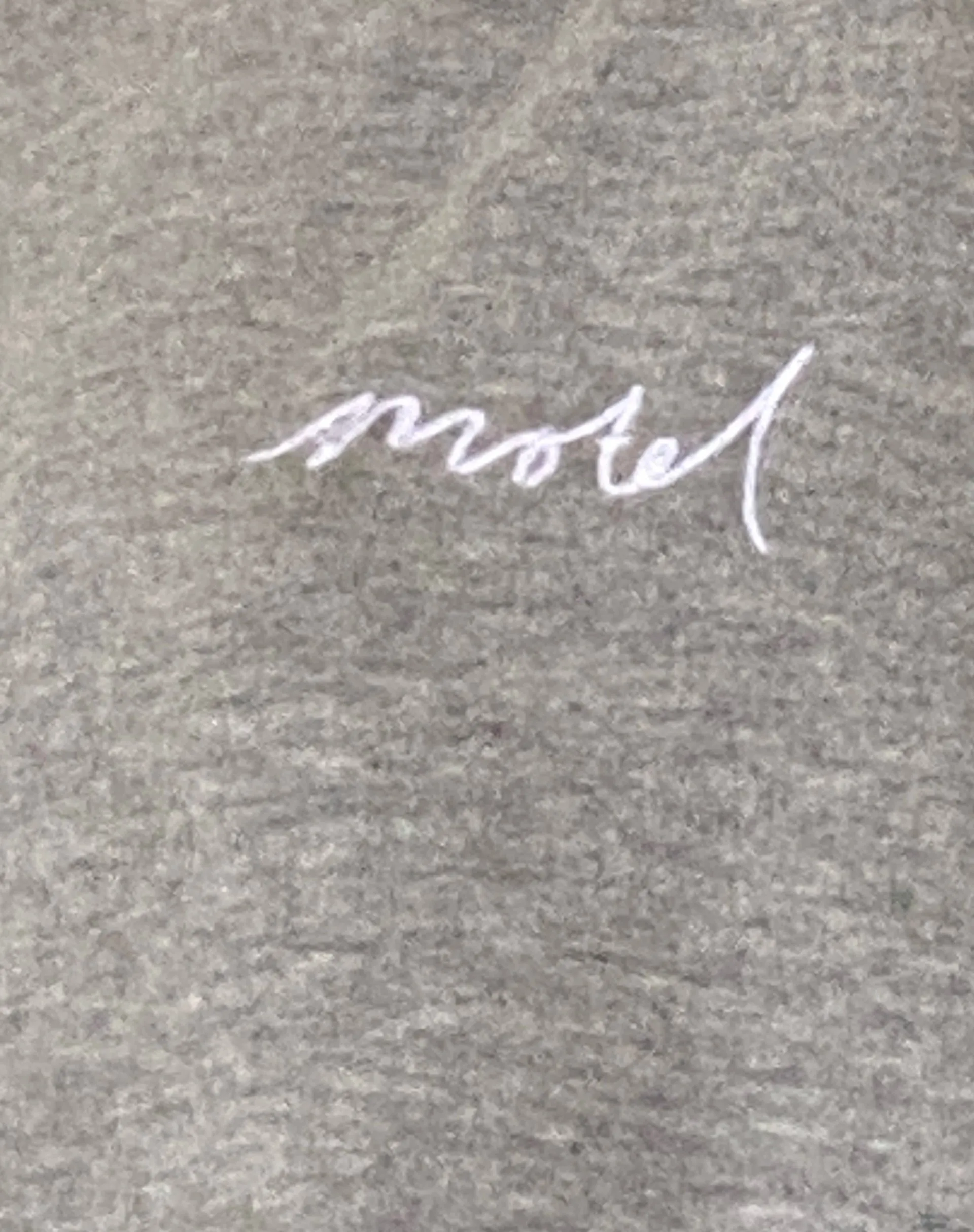 Oversize Hoodie in Grey Marl with Motel Scribble Embroidery