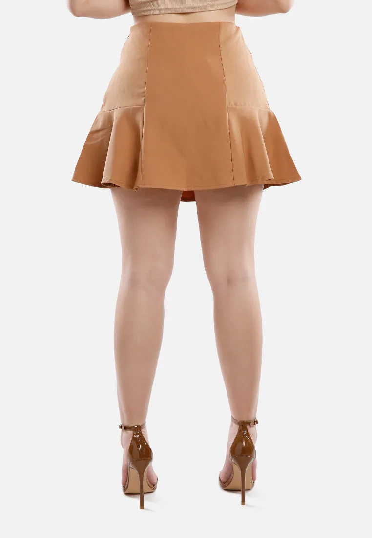 Panelled Flared Mini Skirt