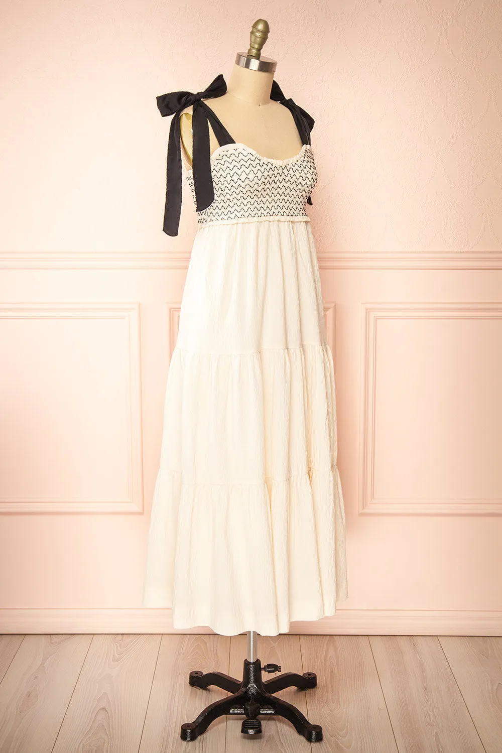 Phedre | Long Ivory Dress w/ Ruched Bust