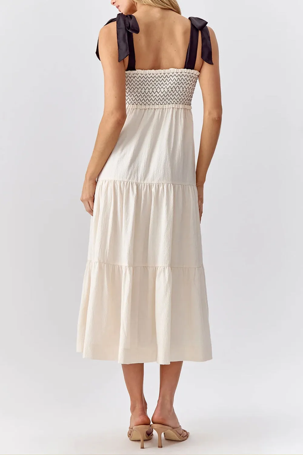 Phedre | Long Ivory Dress w/ Ruched Bust