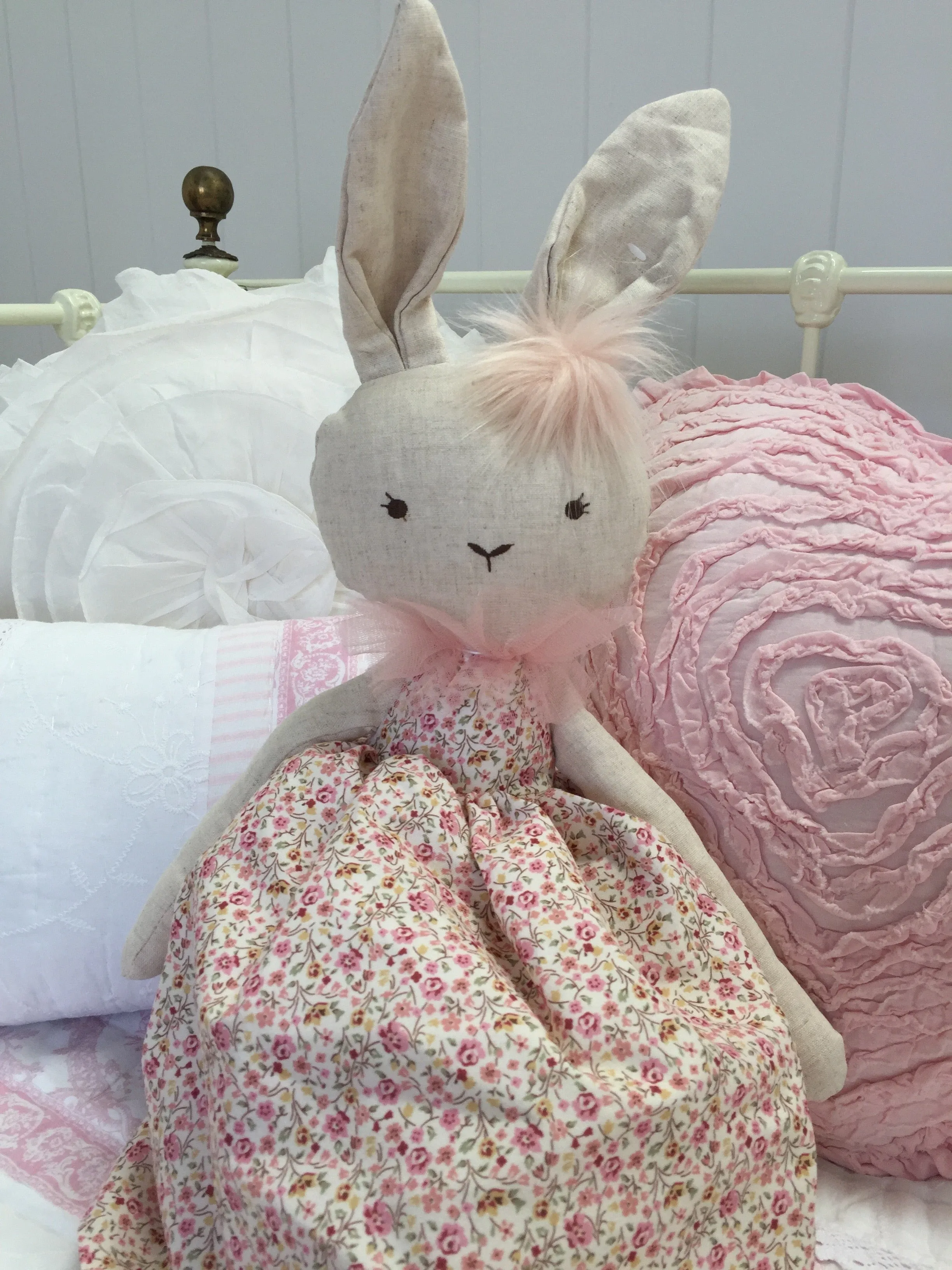 Pink Floral Betty Bunny Toy Doll