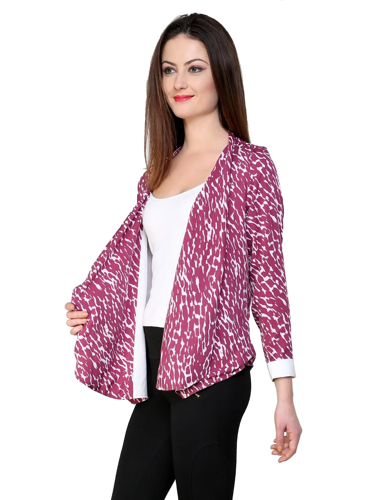 Pink Printed Blazer