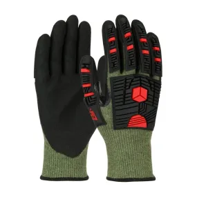 PIP G-Tek PolyKor X7 16-MP935/M Seamless Knit PolyKor X7 Blended Glove with Impact Protection and NeoFoam MicroSurface Grip, Green, Medium, 1 Pair