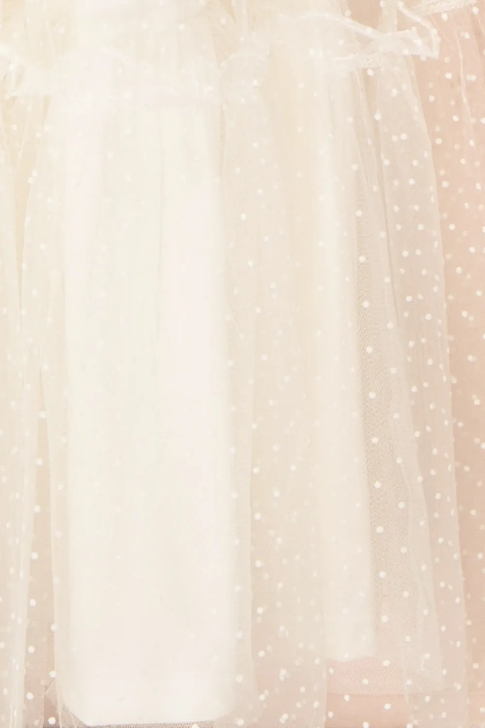 Polkarine White | Tulle Maxi Dress w/ Polka Dots