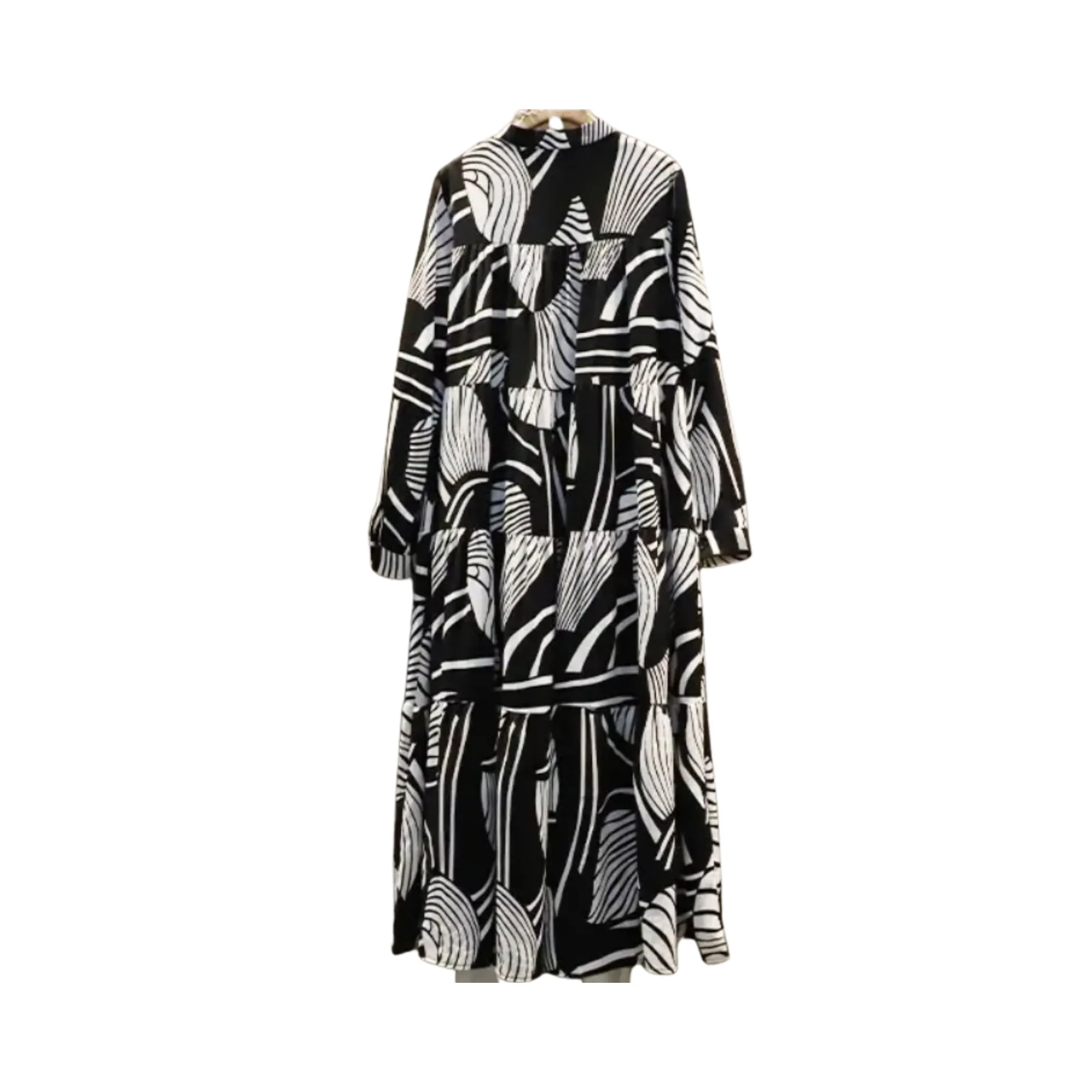 Pre Order:  Contrast Print Loose Midi Dress